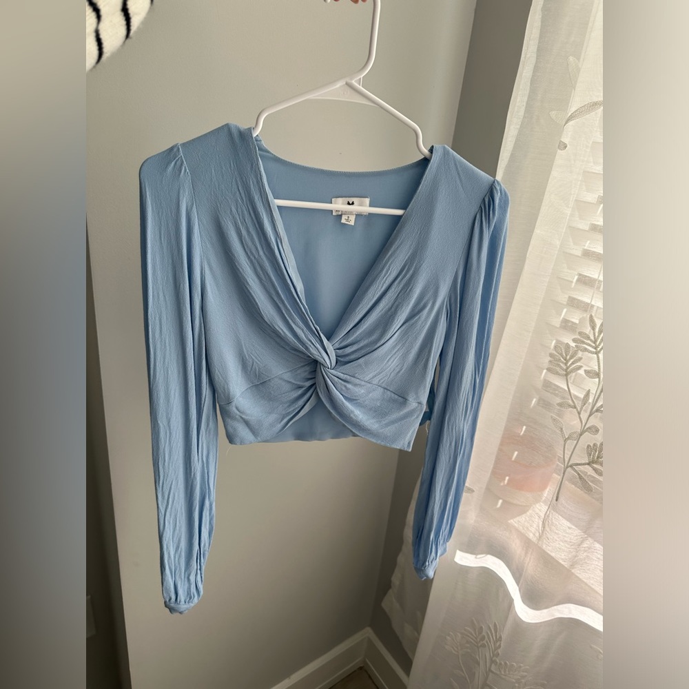 Francesca’s Light Blue Long Sleeve Top